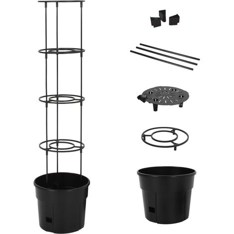 Pot à tomates anthracite Ø29,5 x 115 cm en polypropylène