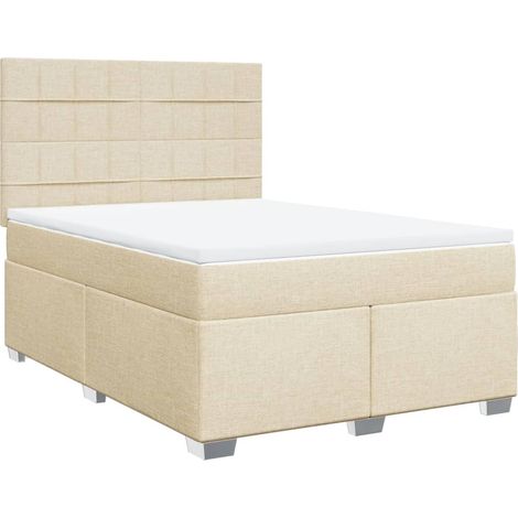 Maison Exclusive - Boxspringbett mit Matratze Creme 140x200 cm St