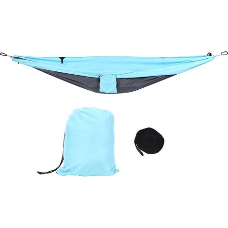 Chaise suspendue lit double usage hamac balançoire portable pour camping cour extérieur couloir bleu gris