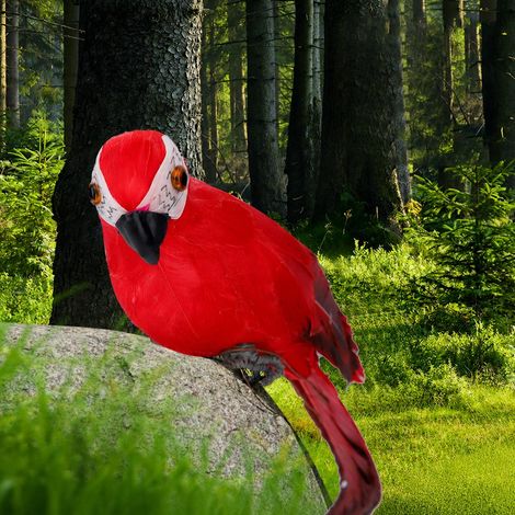 Perroquet ara en plumes artificielles, décoration de jardin ou d'intérieur, faux oiseau (1/5)