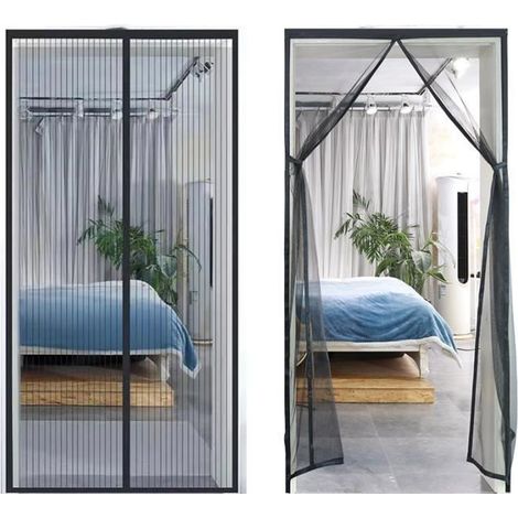 Moustiquaire - Nior - 90x220CM - Magnétique - Fermeture Automatique - Installation Sans Perage (1/4)