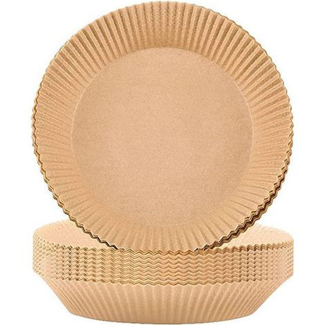 Liner Pour Friteuse À Air - Papier Ciré Résistant À La Chaleur Jusqu'à 220 °C - Forme En Cuvette Avec Bord Relevé De 4,5 Cm - 50 Pièces (1/5)
