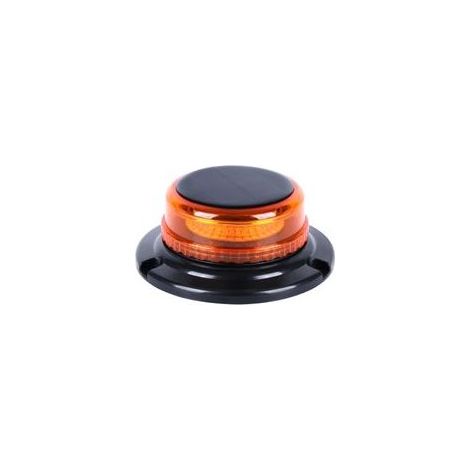 (Ambre)Gyrophare LED Sans Fil solaire - Rechargeable Gyrophare Magnetique Orange LED, 12V/24V lampe d'avertissement avec chargeur de voiture et câble USB pour voiture, camion, tracteur (1/5)