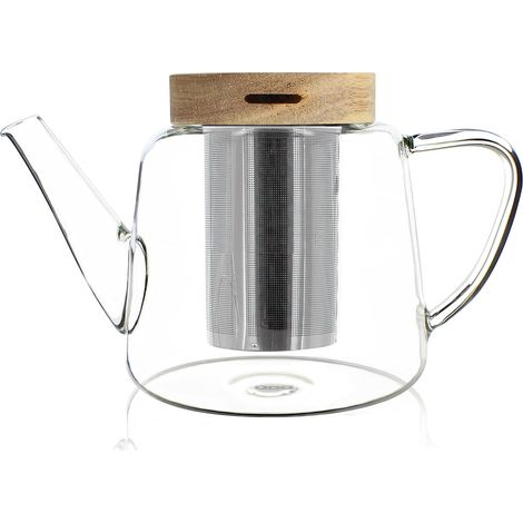 Théière en verre et couvercle en bois 680ml, GUSTAVE (1/5)