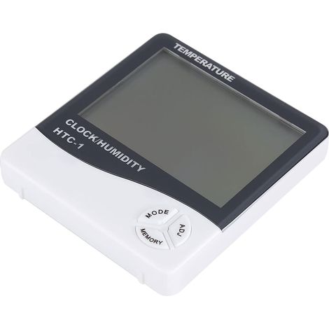 Thermomètre hygromètre LCD numérique, mètre d'humidité de la température intérieure avec réveil, mètre de température pour Chambre, Salle de Bain, Cuisine (1/5)