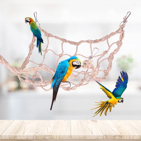 Filet d'escalade en corde de chanvre avec crochets pour perroquets (1/5)