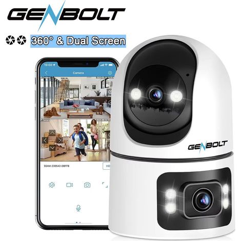 Caméra WiFi 360° double objectif – Surveillance IP intérieure avec détection humaine, auto-croisière, WiFi 2.4G/5G et fonction baby monitor