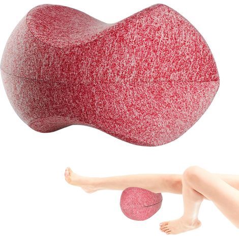 Oreiller de Genou, Oreiller de Jambe en Mousse à Mémoire pour Dormeurs Latéraux Ergonomique pour Dormir sur Le Côté pour La Grossesse, Soulagement Hanches, Sciatique et Articulaires (Rouge) (1/5)