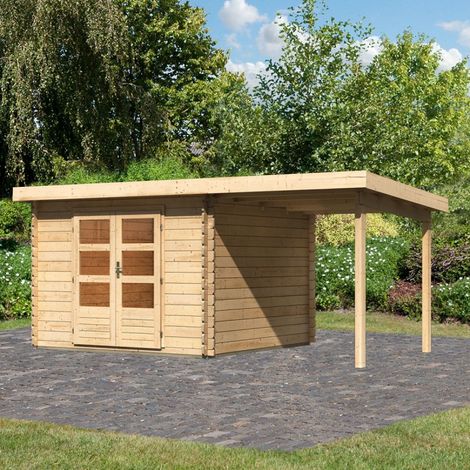 Abri Jardin Bois Epicéa 8,82m² Appentis 200cm Bastrup 5 Karibu (1/5)