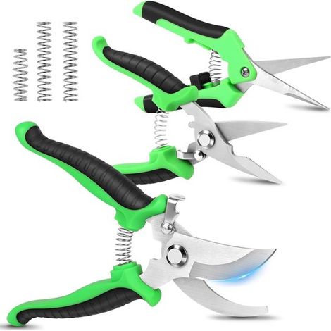 3-teiliges Set Gartenscheren aus Edelstahl mit ergonomischen Griffen für Pflanzen, Hecken und Blumen