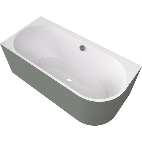 ASTRA L MONOLITH Baignoire Asymétrique 160x75x60cm, Blanc/verde (1/4)