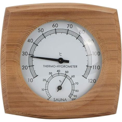 VURAHOME - Thermomètre/Hygromètre, intérieur Bois 2-en-1 pour Sauna Sauna Thermo-hygromètre Thermomètre Hygromètre Accessoires de hammam pour Salle de Sauna (1/5)