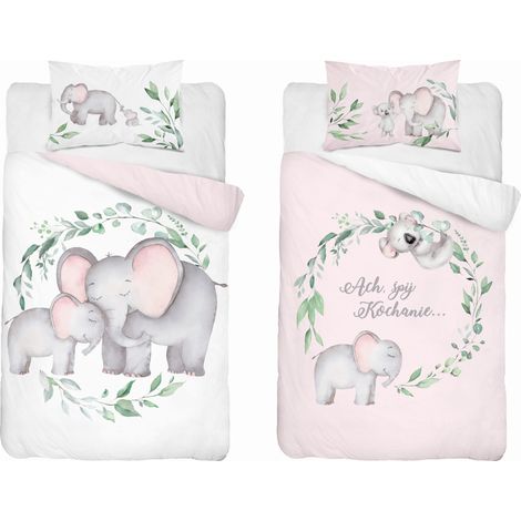 Linge de lit bébé en bambou, motif éléphant, 100 x 135 cm, detexpol (1/5)