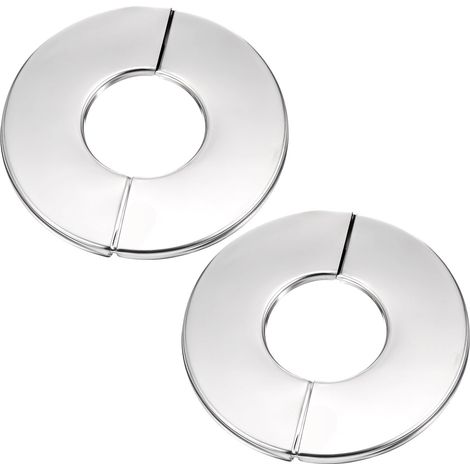 Juego de 2 tapas para tubería de pared dividida, tapa de acero inoxidable, tapa redonda de 27 mm de diámetro, sistema de ajuste a presión, color plata