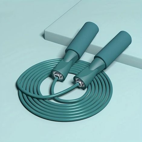 (Bleu) Corde à sauter, unisexe, équipement d'exercice silencieux d'intérieur pour la perte de poids. (1/5)