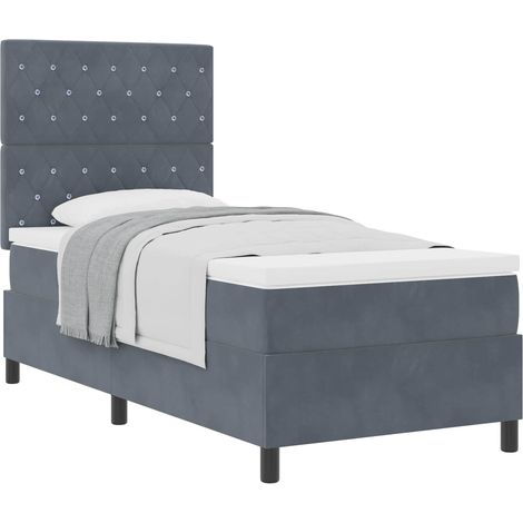 Maison Exclusive - Boxspringbett mit Matratze Dunkelgrau 90 x 200