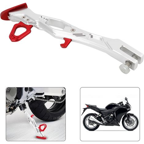 Support latéral en alliage d'aluminium pour moto, pied de stationnement B05026 (Rouge) (1/5)