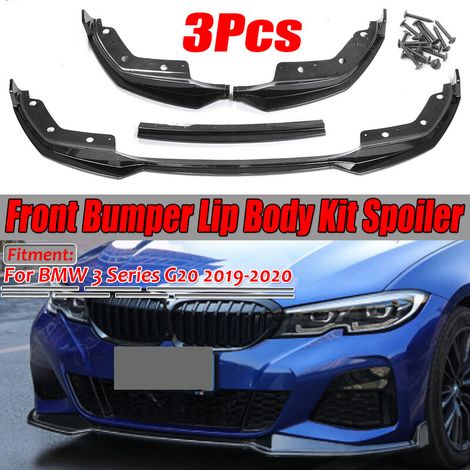 Paraurti anteriore splendente nero per BMW Serie 3 G20 2019-2020 Lip Spoiler Splitter (1/2)