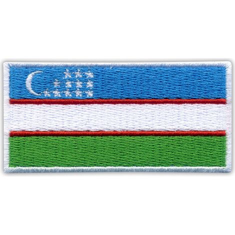 Aufnäher mit der Flagge Usbekistans – zum Aufnähen – gestickter Aufnäher/Abzeichen/Emblem