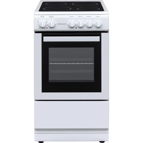 Freestanding Single Cavity Electric Cooker With x4 Ceramic Hobs, 3600 Watta, White (1/3)