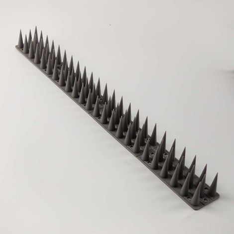 GENERIC-Pics anti-pigeons, 5,4 mètres de pics anti-pigeons en plastique pour balcons, anti-oiseaux en plastique pour pigeons, chats, moineaux, pics anti-chats pour fenêtres(12 pièces, gris)
