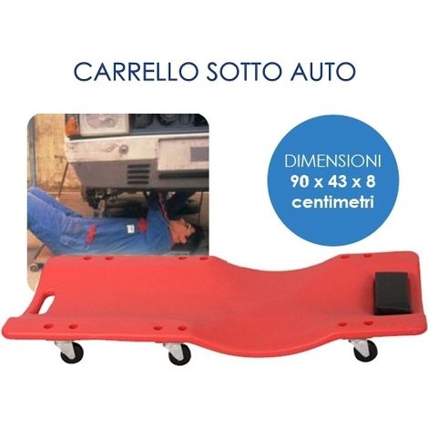 Carrello/Carrellino sottoauto/sotto auto per meccanico/officina con poggia testa