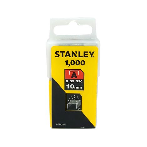 Stanley – Agrafes 10 mm – Lot de 1000 pièces – 1TRA206T – Pour agrafeuses électriques – Matériaux : bois dur et teck
