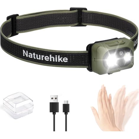 Lampe frontale rechargeable – 400 lumens IP66 étanche avec chargement USB, design léger 72 g pour course et camping (1/5)