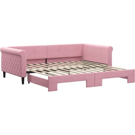 Maison Exclusive - Divano Letto con Letto Estraibile Rosa 100x200 cm in Velluto (1/5)