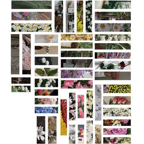 Lot de 100 autocollants décoratifs pour scrapbooking, avec des images esthétiques du quotidien et des motifs floraux. Faciles à appliquer et auto-adhésifs. Idéaux pour décorer carnets et journaux. (1/5)