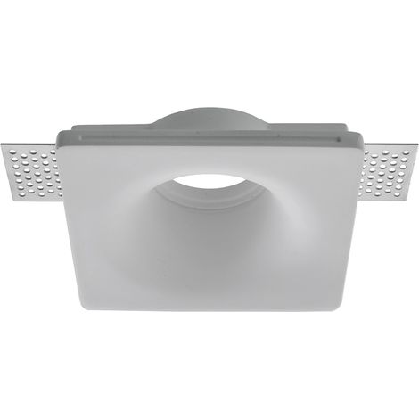 Portafaretto da incasso in gesso a scomparsa quadrato 120x120mm supporto per faretti gu10 e mr16 foro 125x125 mm (1/5)