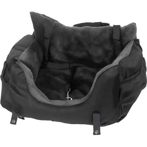 Dog Car Seat for Small Dogs  Fixed Buckle, Safety Leash, Washable Cover, 58 x 45 x 28 cm, Black (1/5)