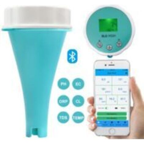 Testeur d'eau de Piscine Bluetooth 6en1 EC/Salinité/pH/ORP/Temperature/Chlore, Compteur Sans fil Flottant Intelligent de Surveillance de Piscine pour Piscines et Spas de Nage (1/4)