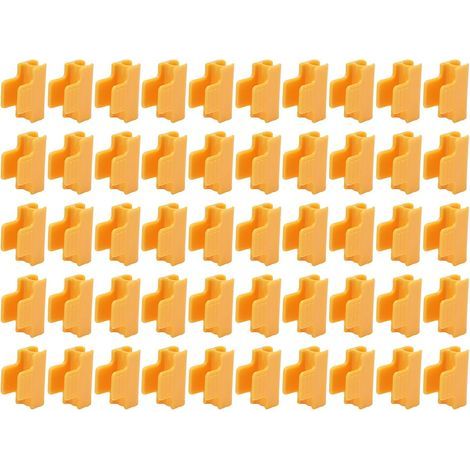 50Pcs Serre Pinces, Plastique Orange Film Boucle Clip pour 11mm Plant Stakes Serre Film Row Cover Filet Tunnel Hoop Clips (1/5)