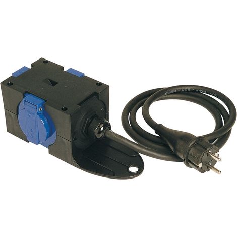 PCE 9430409 3fach Steckdosen-Verteiler Schwarz, Blau (1/3)