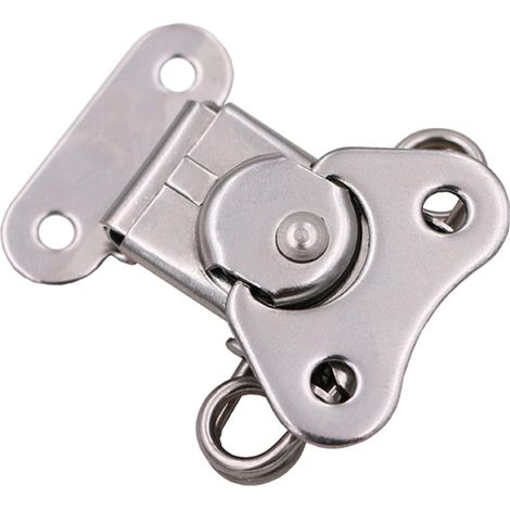 Loquet à Ressort en Acier Inoxydable 304, Petit Verrou à Tirage Fermoir à Boucle, Résistant aux Chocs, pour Boîte à Outils, Valise et Coffret de Rangement, Usage Professionnel (1/5)