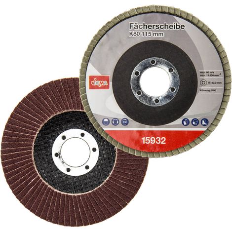 Fächerscheibe K80 115mm Schleifscheibe Lamellenscheibe Winkelschleifer Holz (1/5)