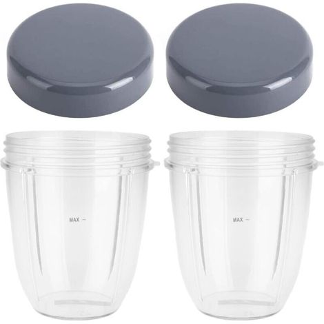 Set of 2 replacement cups for Nutribullet blender with lid, compatible with the Nutribullet 900W blender (1/4)