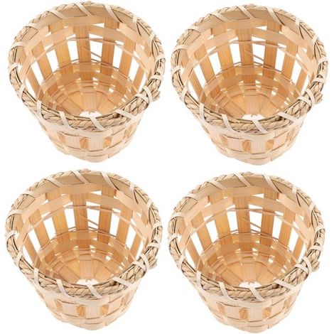 4 kleine Lampenschirme, handgefertigte Nachttischaccessoires, Pendelleuchte aus Rattan, Trommel Zylinder Lampenschirm, Lampenschirm (1/5)