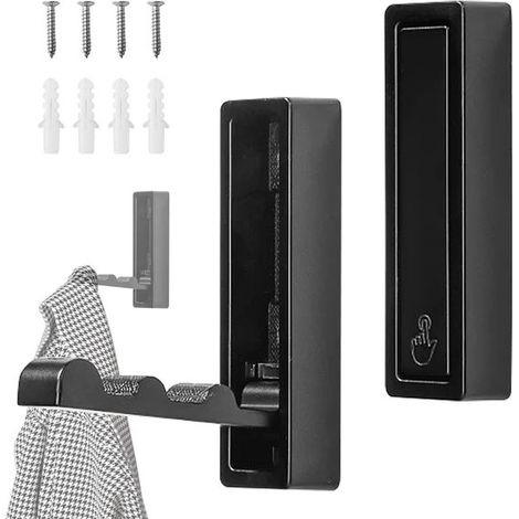Juego de dos ganchos de pared plegables de alta capacidad de carga - Plegado a 90 grados (1/5)