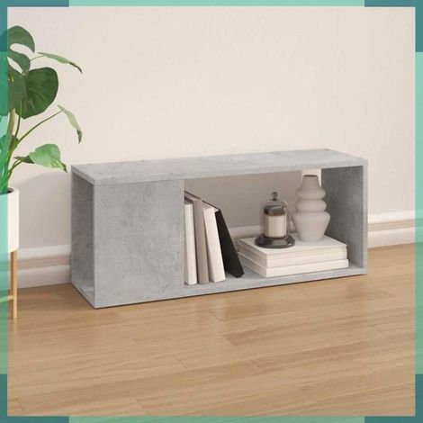809111 Meuble TV Gris béton 80x24x32 cm Bois d'ingénierie (1/5)