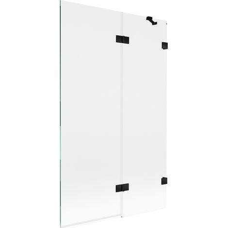 Mexen Lunar paroi de douche à 2 battants droite 110 x 150 cm, transparent, noir - 897-110-100-70-00-P (1/5)