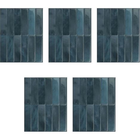 JSSEVN-Lot de 5 autocollants muraux réalistes 3D pour décoration murale de cuisine, dosseret de salle de bain, salon, résistant à la chaleur (D) (1/5)