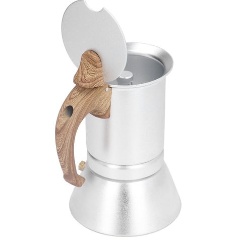 Cafetière italienne Moka professionnelle en métal argenté, 150 ml, idéale pour la maison et les voyages. (1/5)