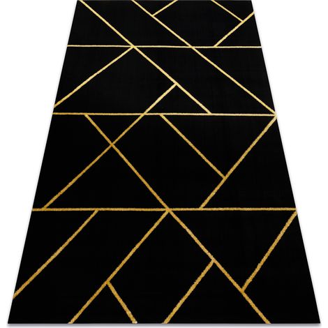 Exklusiv EMERALD Teppich 1012 glamour, stilvoll geometrisch schwarz / gold black 120x170 cm
