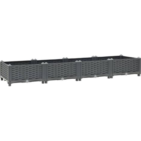 Aiuola rialzata per piante e fiori 160 cm polipropilene grigio 020000915