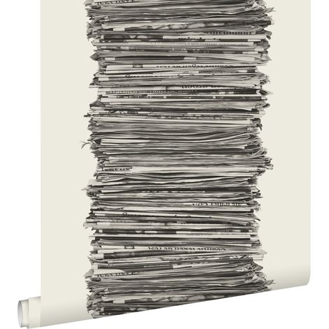 papier peint journaux noir et blanc - ESTAhome (1/5)