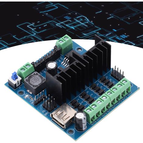 Module de commande de moteur L298N : Module de commande de moteur à quatre canaux pour véhicules intelligents. (1/5)