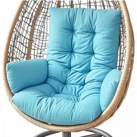 Coussin Fauteuil Suspendu, Coussin de Jardin, Coussin de Remplacement pour Chaise D'oeuf Suspendue Intérieur et Extérieur, Coussin Balancelle, pour Terrasse, Jardin(Bleu Ciel) (1/4)