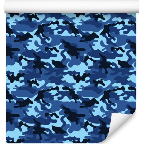 Militär-Tarntapete blau, marineblau und azurblau 50x1000 cm (1/5)